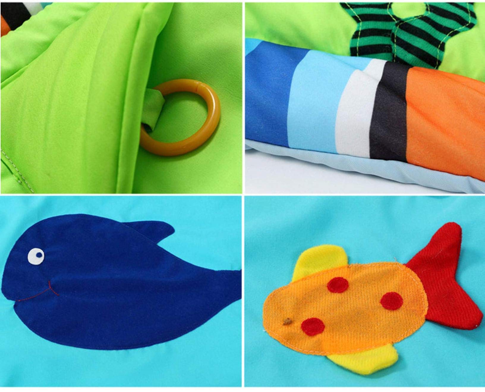 Soft Ocean Pattern Baby Playmat with Removable Toys - Non-Toxic Crawling Mat for Infants & Toddlers - Perfect for Nursery Floor, Playtime & Learning Activities