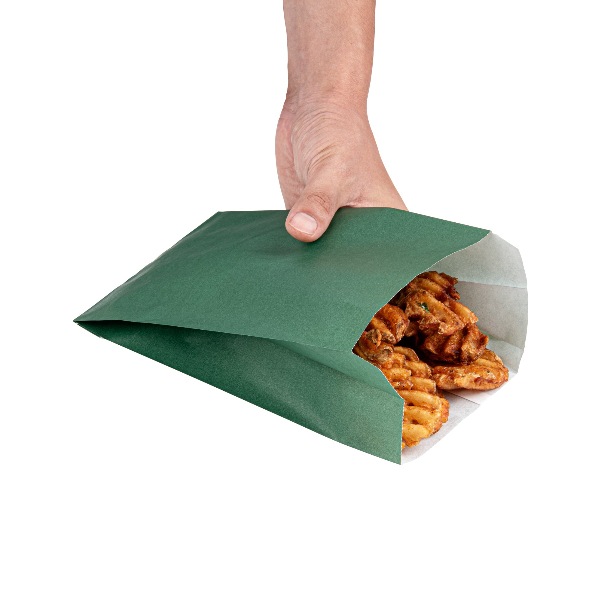 Eco-Friendly Forest Green French Fry & Snack Bags - 5