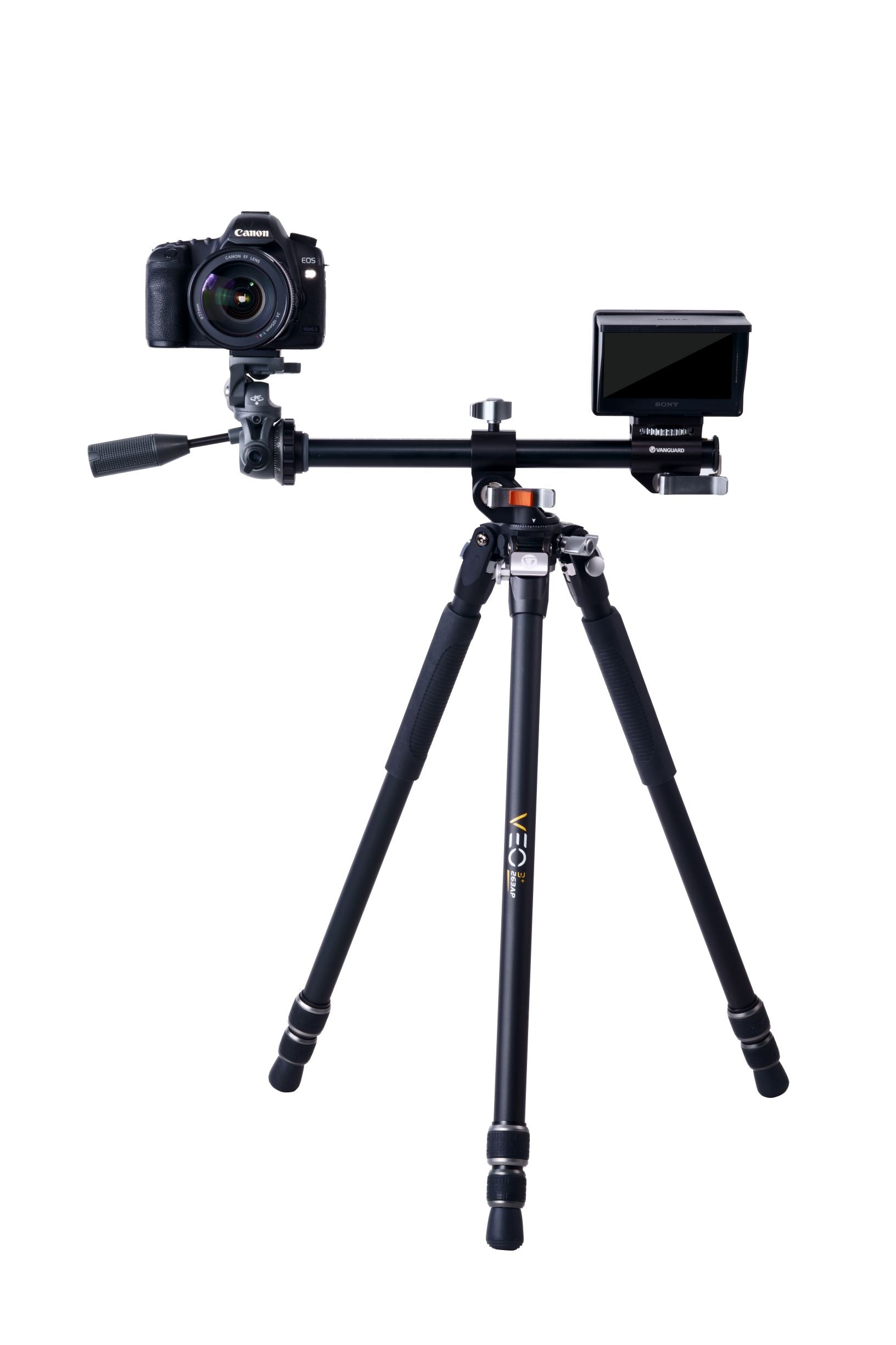 VEO 3+ 263AP Professional Aluminum Tripod with Smooth Panhead for Overhead Shooting - Perfect for Photography, Videography, Vlogging and Live Streaming