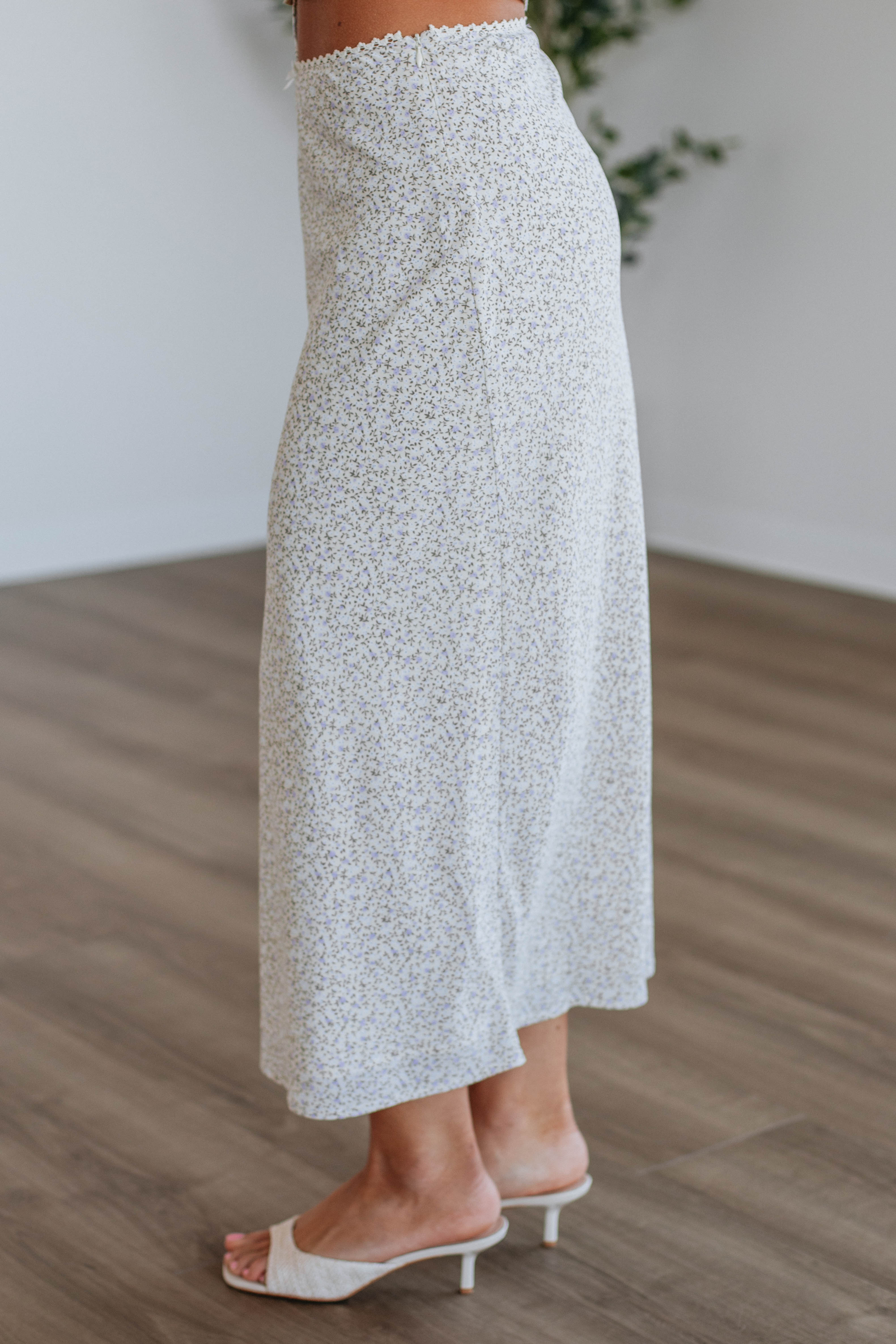 Aslin Floral Skirt for Women - A-Line Summer Midi Skirt with Pockets - Boho Flowy Skirt for Beach, Vacation & Casual Wear