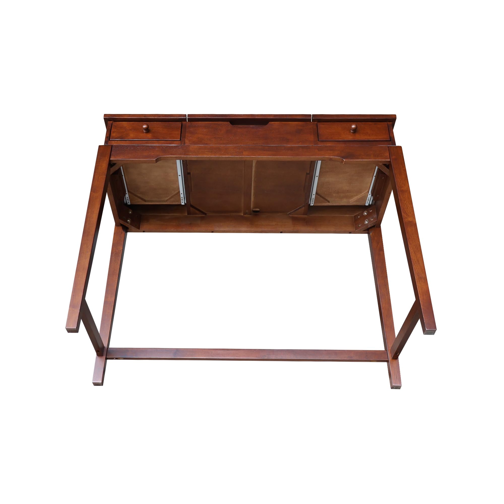 International Concepts Vanity Table with Mirror, Espresso Finish - Elegant Dressing Table for Makeup & Jewelry Organization - Perfect for Bedroom, Bathroom, or Dressing Room Decor