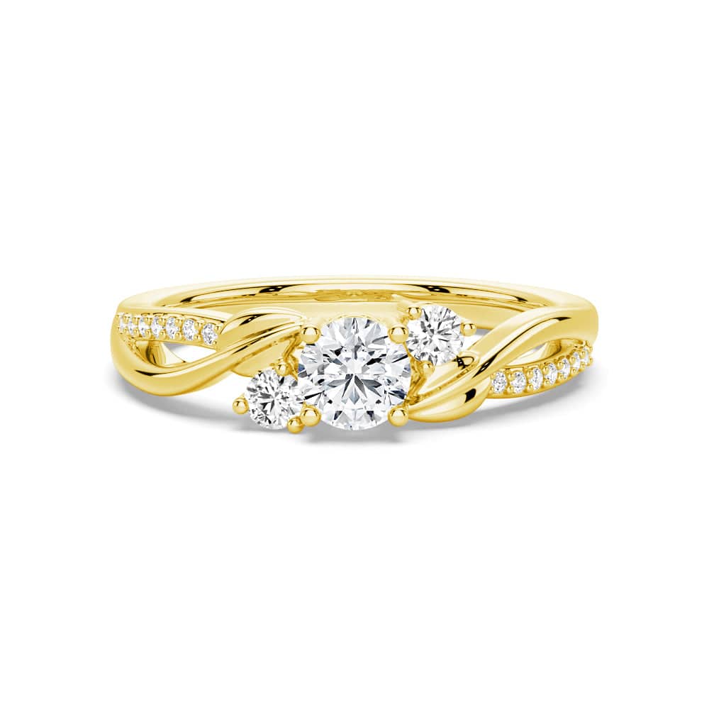 3 Stone Lab Grown Diamond Twisted Band Promise Ring - Ethical & Affordable Engagement Ring for Women, Perfect for Anniversaries, Proposals & Special Occasions