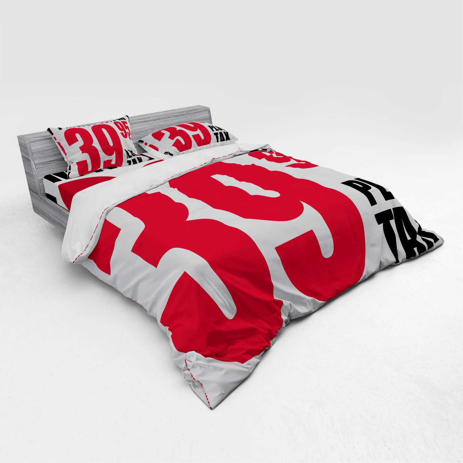 Ambesonne 40th Birthday Duvet Cover Set - Funny 40th Birthday Slogan in Pictogram Style - 4 Piece King Size Bedding Set with Pillow Shams & Fitted Sheet - Hot Pink Black White Design - Perfect for Birthday Gifts, Adult Humor Bedroom Decor & Themed Parties