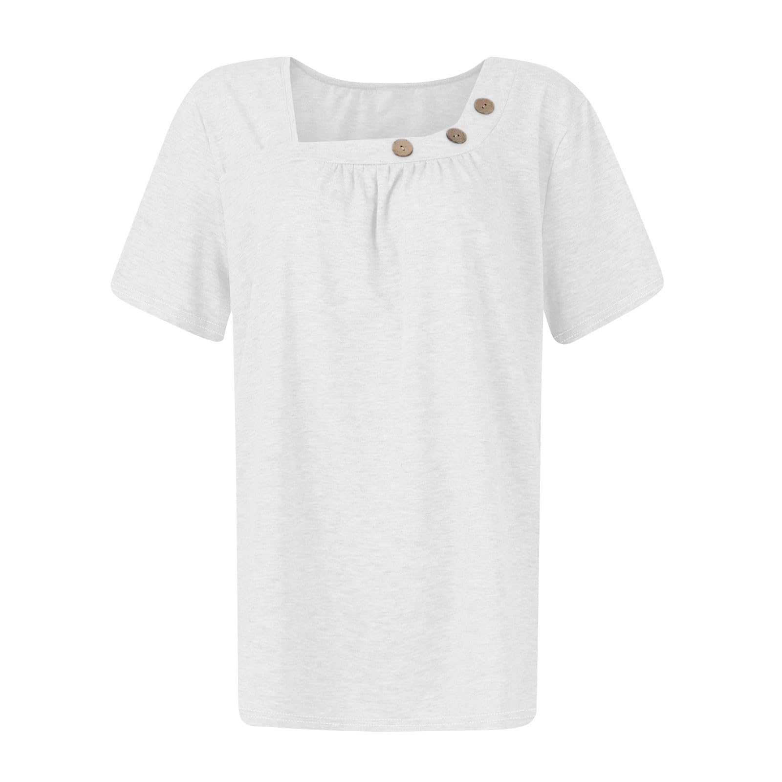 2024 Trendy Women's Summer Tops - Short Sleeve Button Down Shirts with Crewneck & V-Neck Styles | Cute Casual Blouses for Going Out, Office Wear & Date Nights | Breathable Tees for Hot Weather