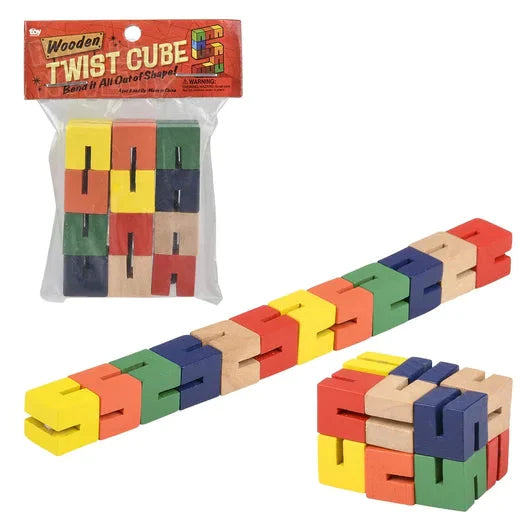 6 Pack Wooden Twist Cube Puzzle Brain Teaser Game - Stress Relief & Fun for All Ages - Perfect for Office, Travel, and Family Game Night