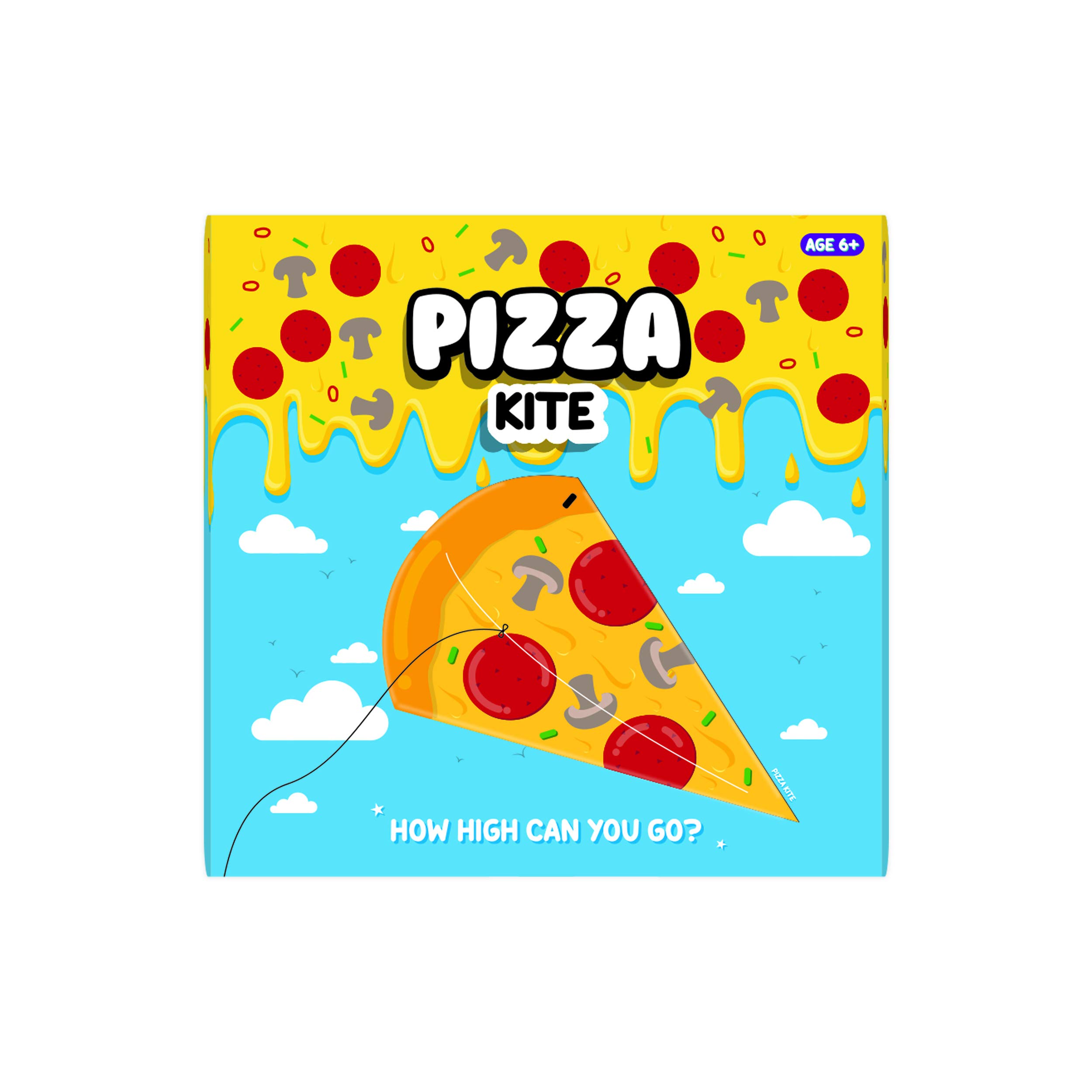 Fat Free Games - Pizza Kite | Fun Family Outdoor Activity Toy for Kids & Adults | Perfect for Beach, Park, and Backyard Play