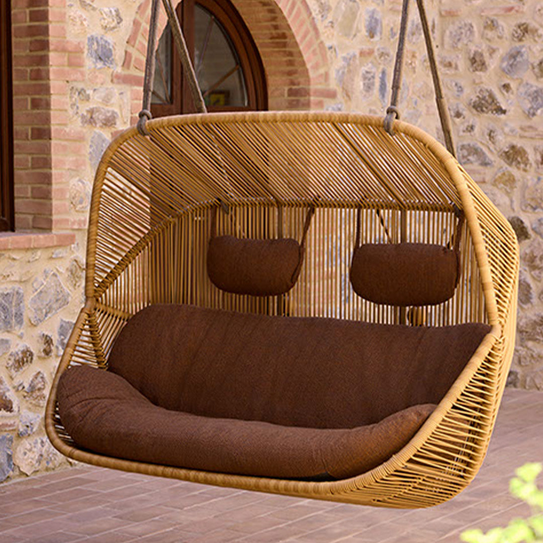 Hive Hanging 2 Seater Sofa - Indoor/Outdoor Egg Chair Swing with Stand - Perfect for Patio, Garden, and Living Room Relaxation