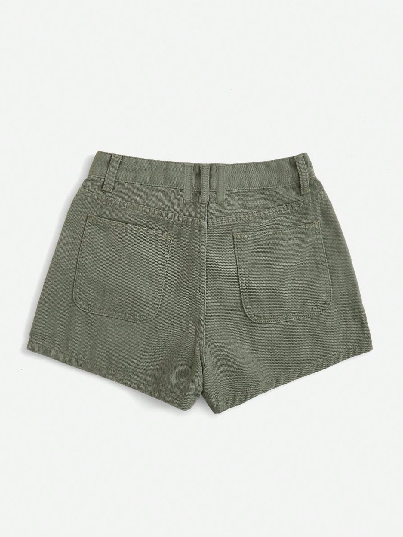 WDIRARA Women's High Waist Button Streetwear Denim Shorts with Pockets - Stylish Casual Summer Outfit for Beach, Party & Daily Wear