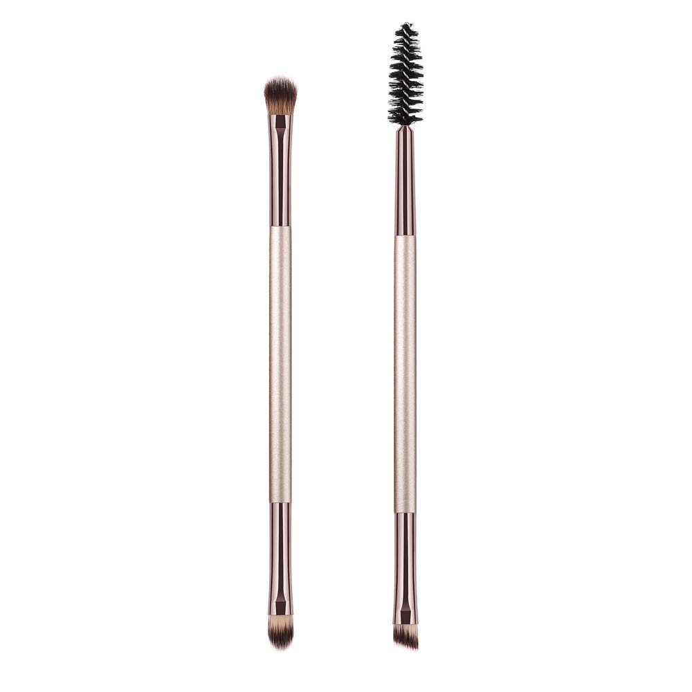 2PCS Double End Eyelash & Eyeshadow Brush Set - Professional Makeup Tool for Flawless Eye Makeup Application | Perfect for Daily Use, Bridal Makeup & Professional Makeup Artists
