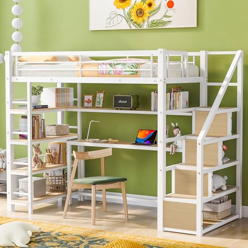 White & Desk & Stairs