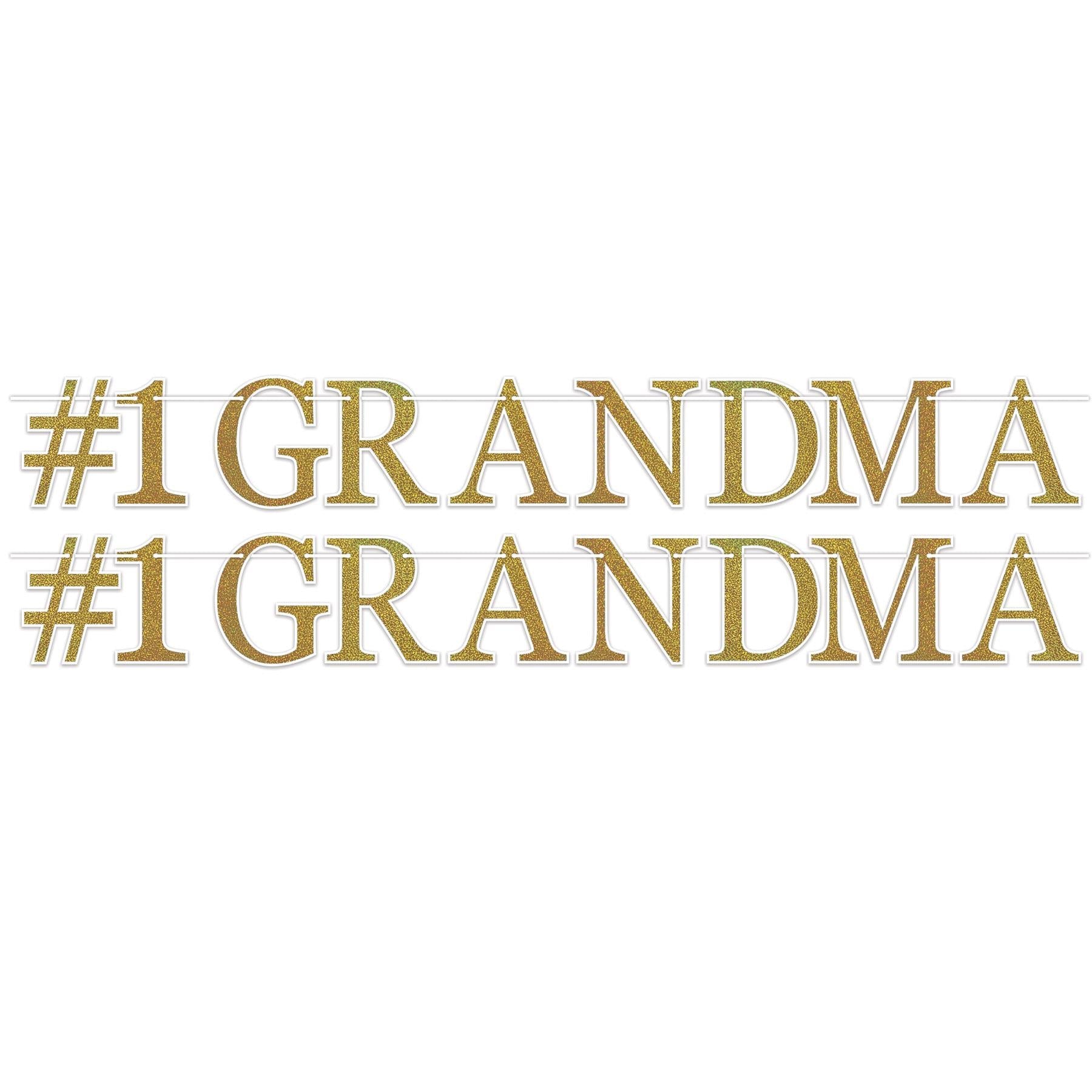 12 Pack Beistle Grandparent's Day Decorations - #1 Grandma Streamers for Party Decor, Wall Hanging & Photo Backdrop - Perfect for Grandparents Day Celebrations, Family Gatherings & Birthday Parties