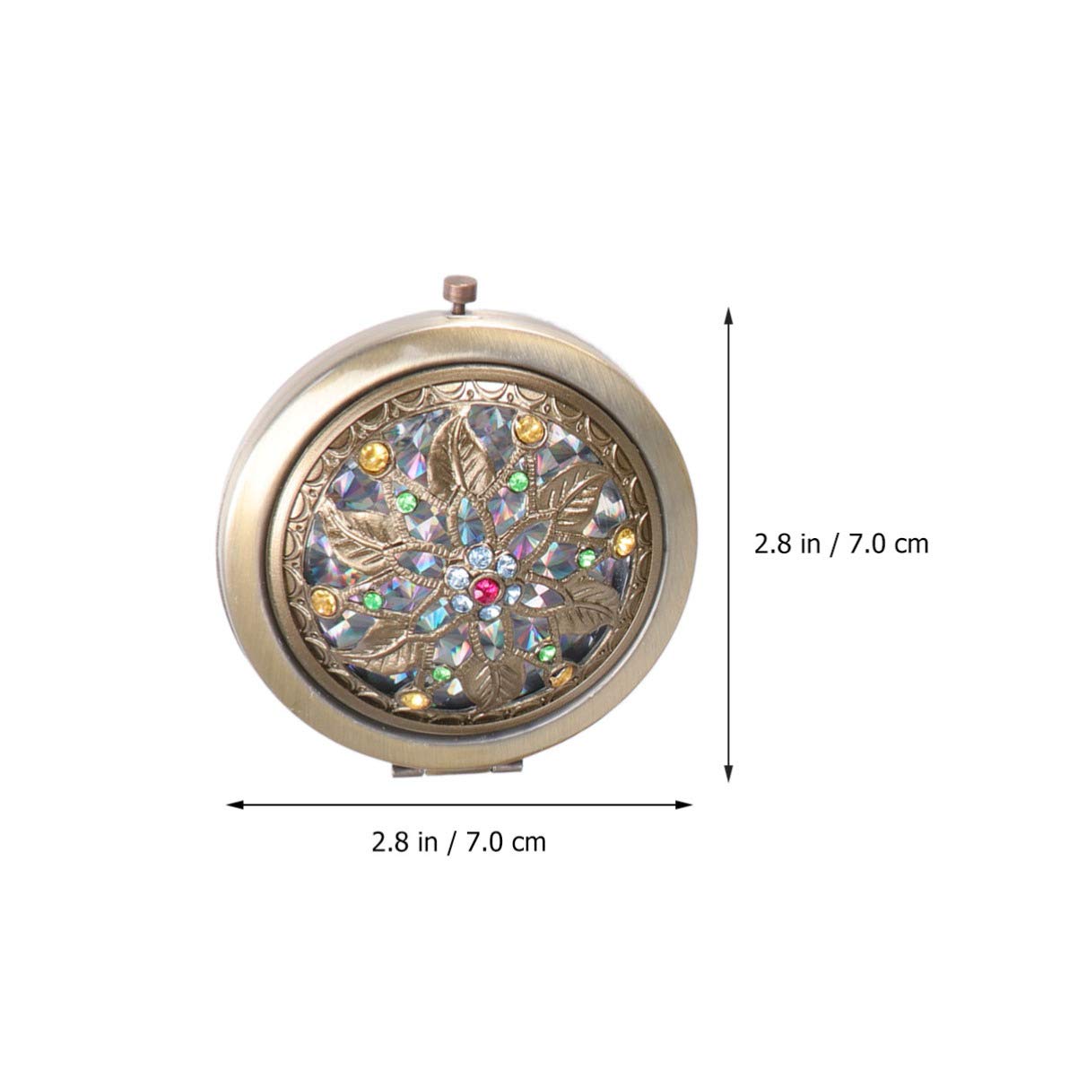 Portable Round Folding Compact Mirror - Double Sided Travel Makeup Mirror with Case | Perfect for Handbag, Purse, Travel & Home Use | Great Gift for Women & Makeup Lovers