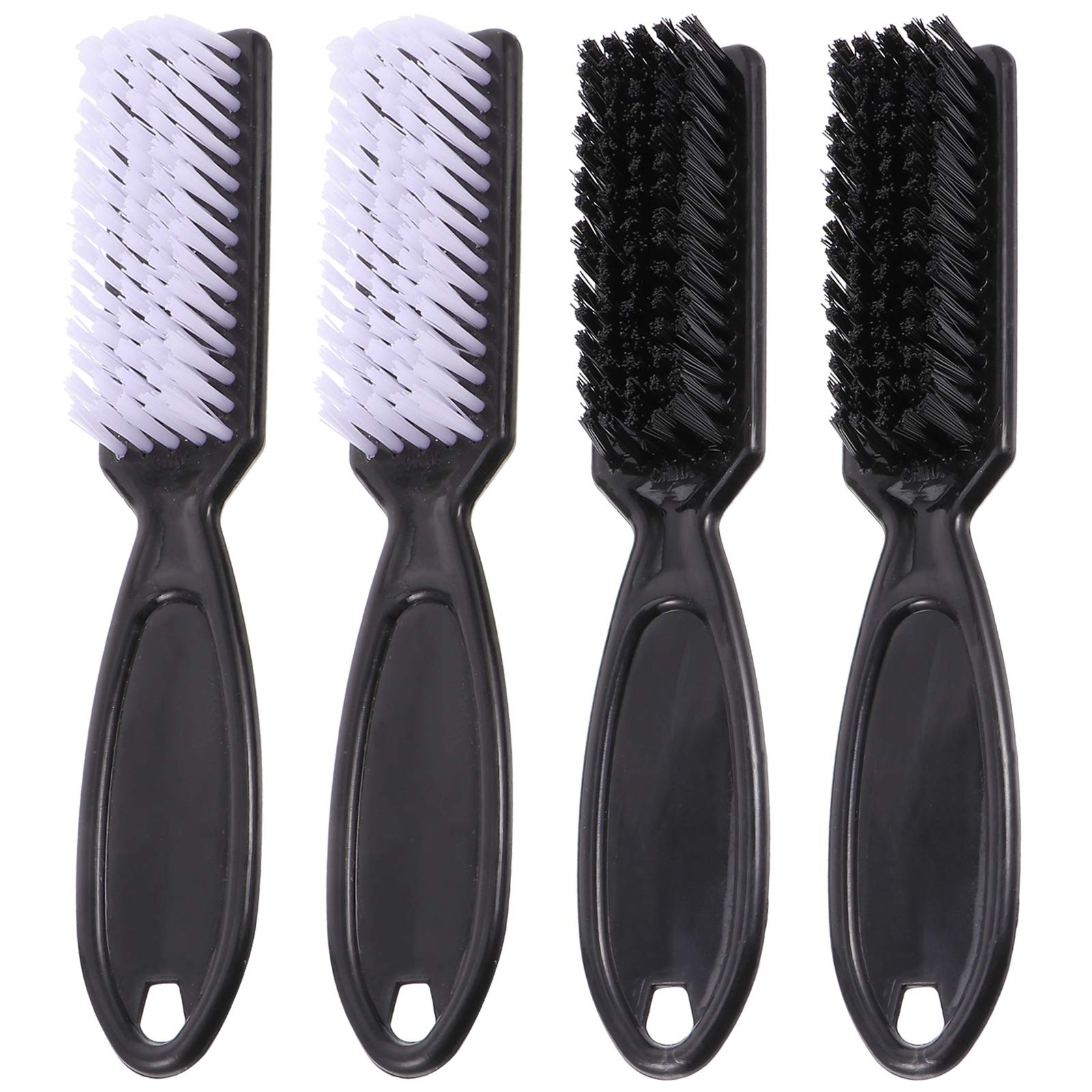 4-Pack Vintage Barber Combs - Hair Cutting, Detangling & Cleaning Brush for Salon & Home Use - Thick Bristles, White Paint Finish - Perfect for Styling Short Hair & Household Grooming