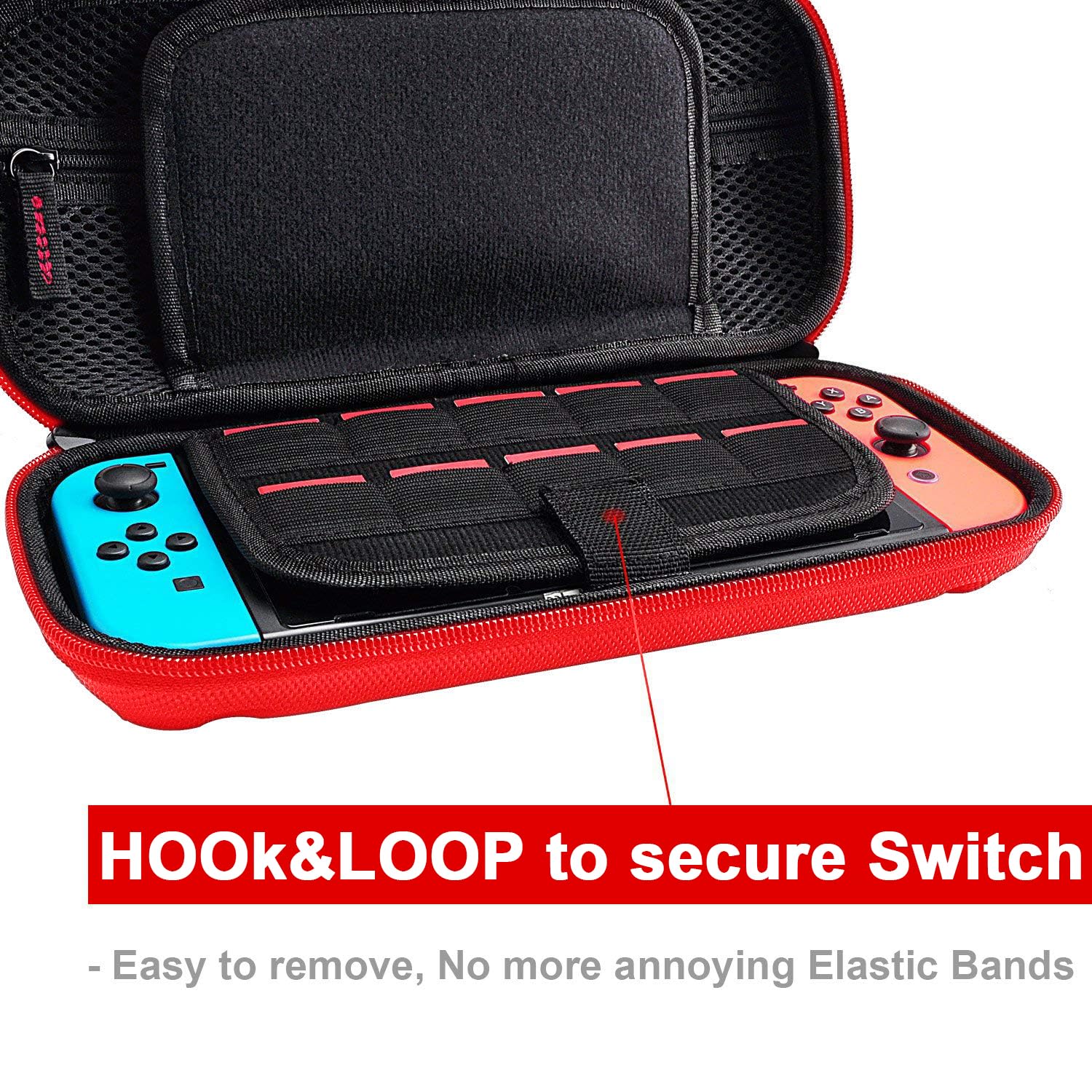 Premium Nintendo Switch Carrying Case for Switch & Switch OLED - Hard Shell Travel Case with 20 Game Cartridge Slots, Protective Pouch for Console & Accessories - Perfect for Gaming On-The-Go, Travel & Storage
