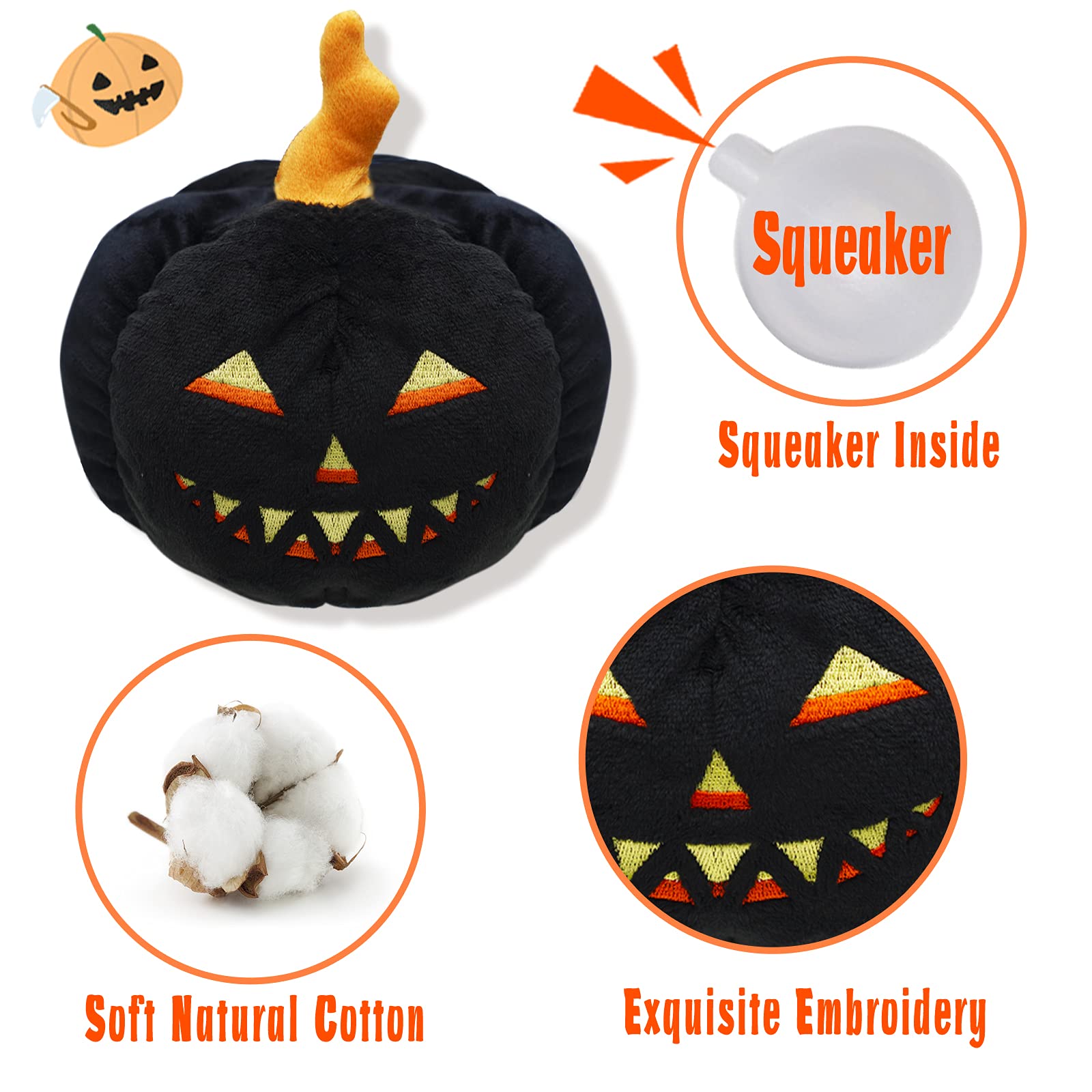 Halloween Hide and Seek Squeaky Dog Toys - Interactive Puzzle Toys for Small & Medium Dogs - Relieves Boredom & Stimulates Mind - Perfect for Indoor Play, Training & Enrichment Activities