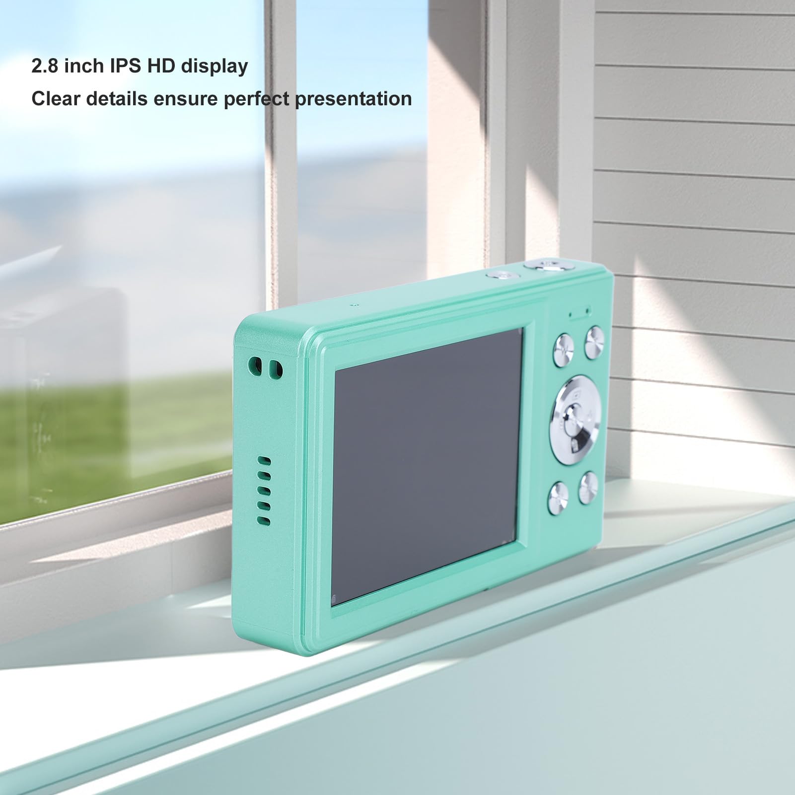 **56MP Digital Camera with 8X Zoom Autofocus - 1080P HD Point and Shoot Camera, 2.8in LCD Screen, Compact & Lightweight for Kids, Teens, Beginners - Perfect for Travel, Vlogging, Birthday Gifts (Green)**