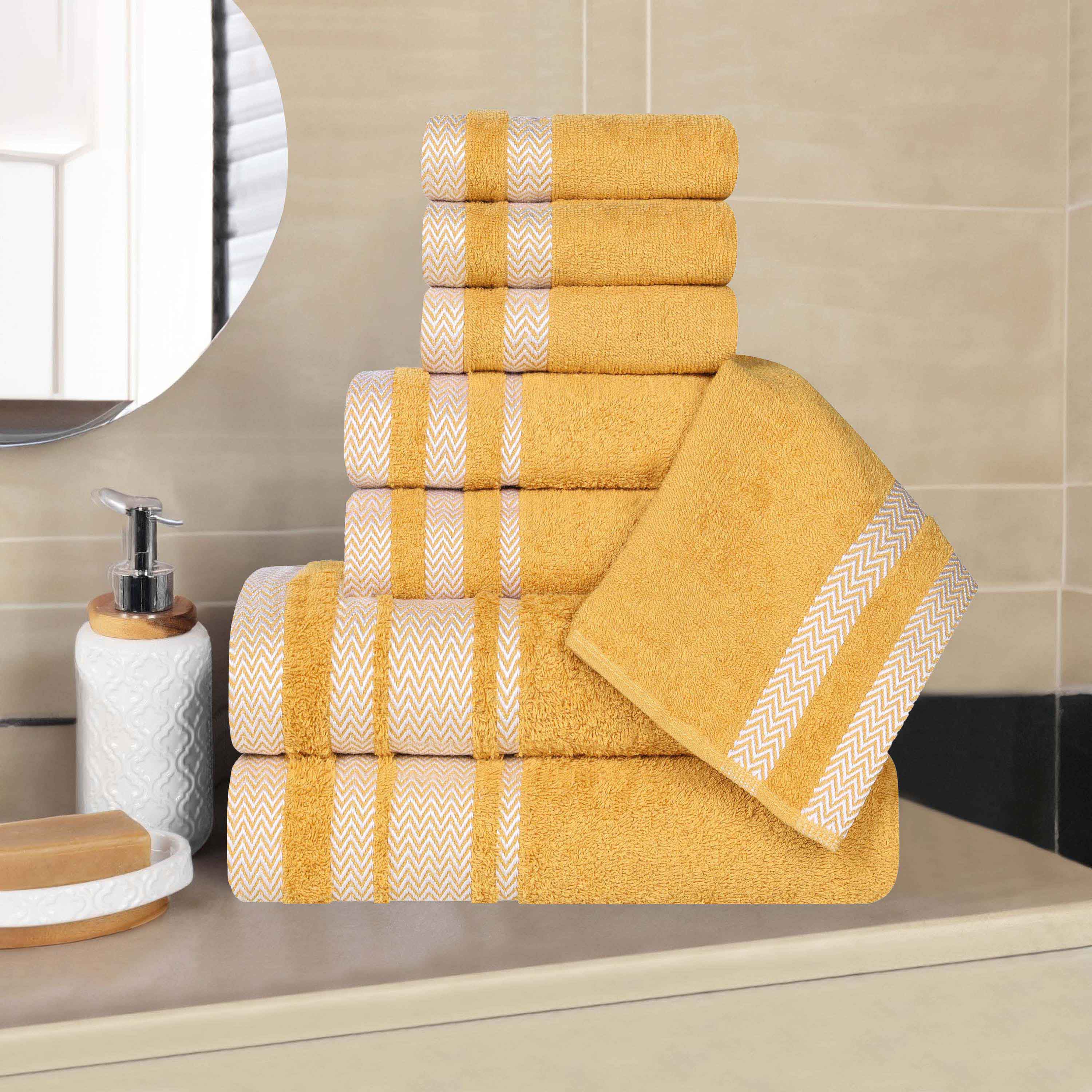 Hays Cotton Medium Weight 8-Piece Bath Towel Set - Soft & Absorbent Towels for Bathroom, Spa, Gym, and Beach Use
