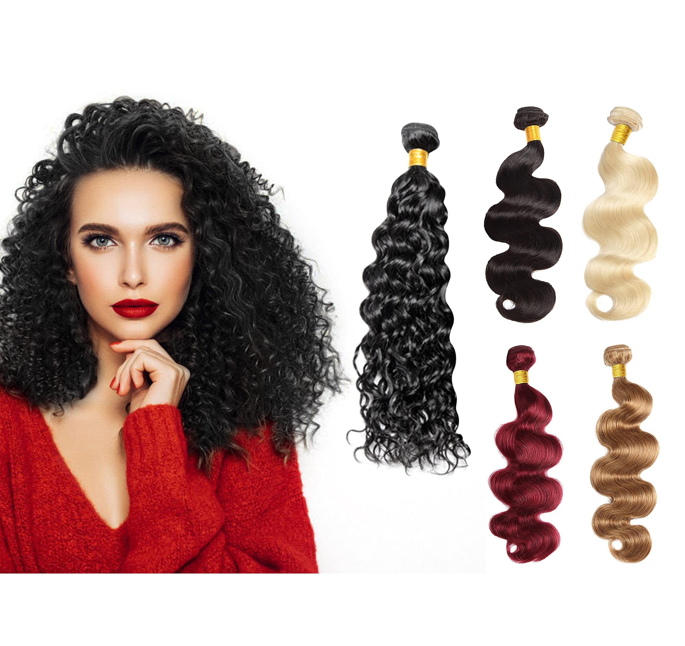 Premium Brazilian Human Hair Wigs & Weave Bundles for Black Women - Natural Black Wavy Hair Extensions for Styling, Protective Hairstyles & Everyday Glam
