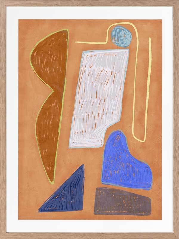 Desert Geo I Framed Art Print - Modern Abstract Wall Decor for Living Room, Bedroom & Office - Perfect for Home & Office Decor