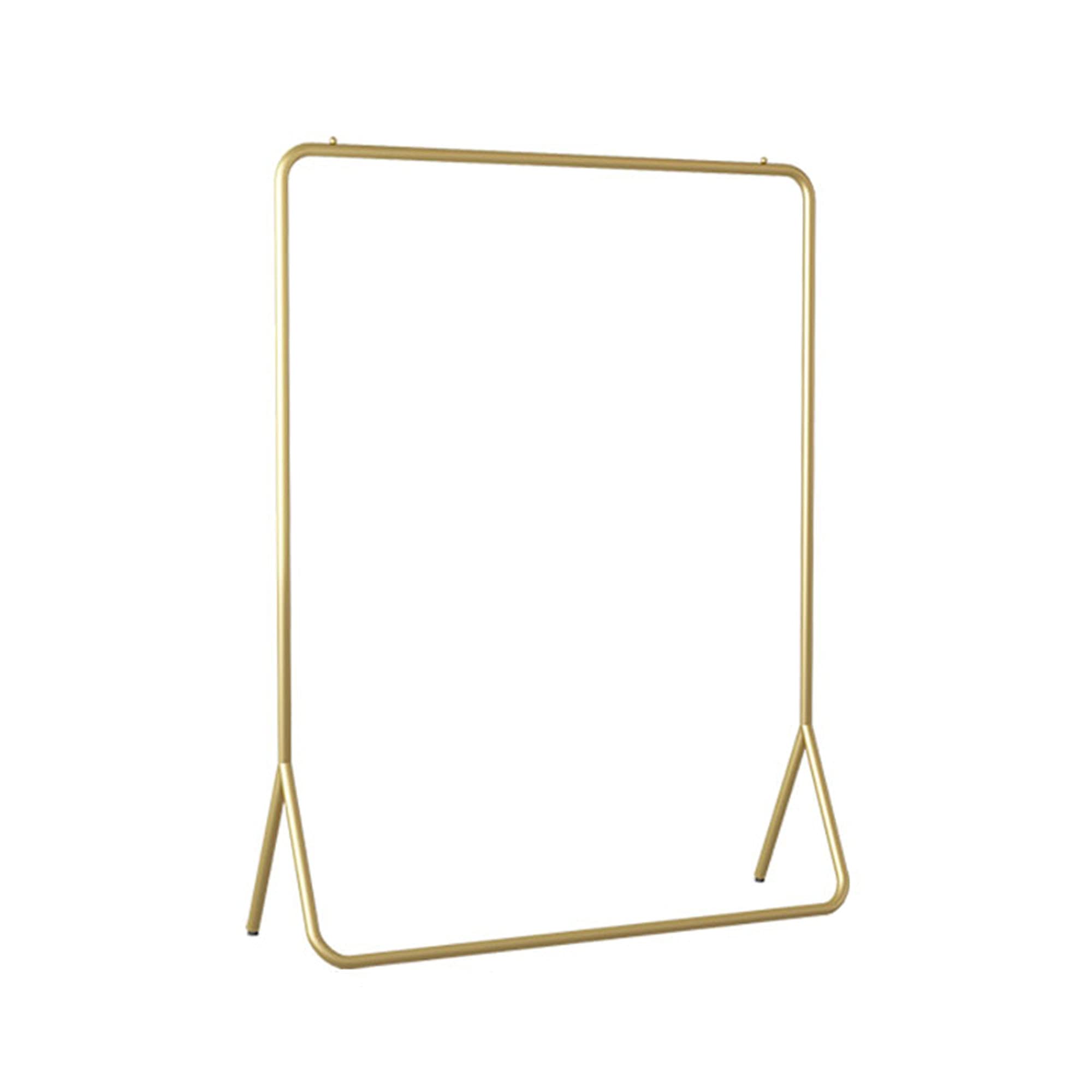 Wrought Iron Clothing Display Rack - Space-Saving Floor Standing Monorail Hanger (100cm, Golden) for Living Room, Bedroom & Retail Stores | Perfect for Boutique, Home Organization & Clothing Store Displays