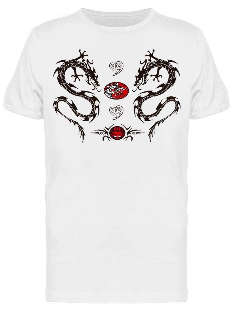 Men's Tribal Tattoo Dragon Graphic T-Shirt - Cool Streetwear Tee for Casual Wear, Parties & Urban Fashion