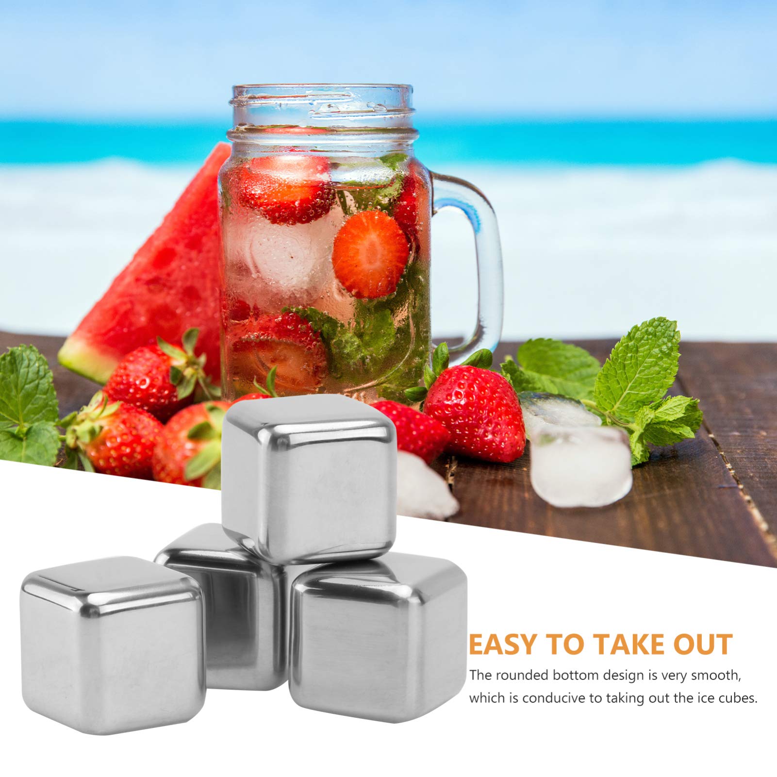 Hemoton Stainless Steel Whiskey Stones Set - Reusable Metal Ice Cubes for Whiskey, Wine & Beverages - Perfect for Chilling Drinks Without Dilution - Great for Cocktails, Bourbon, Scotch & Home Bars
