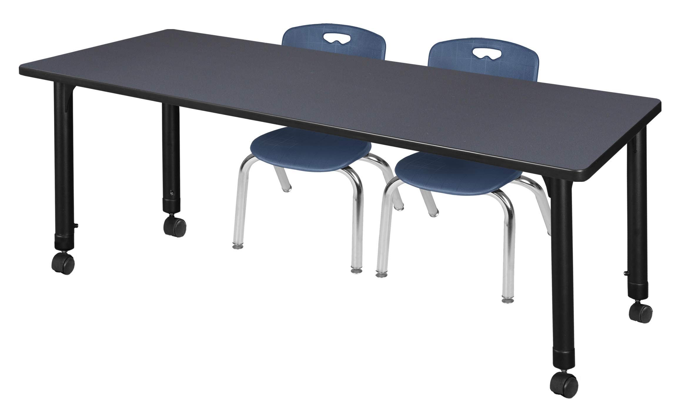 Regency Kee Adjustable Height Mobile Classroom Table Set with Two 12