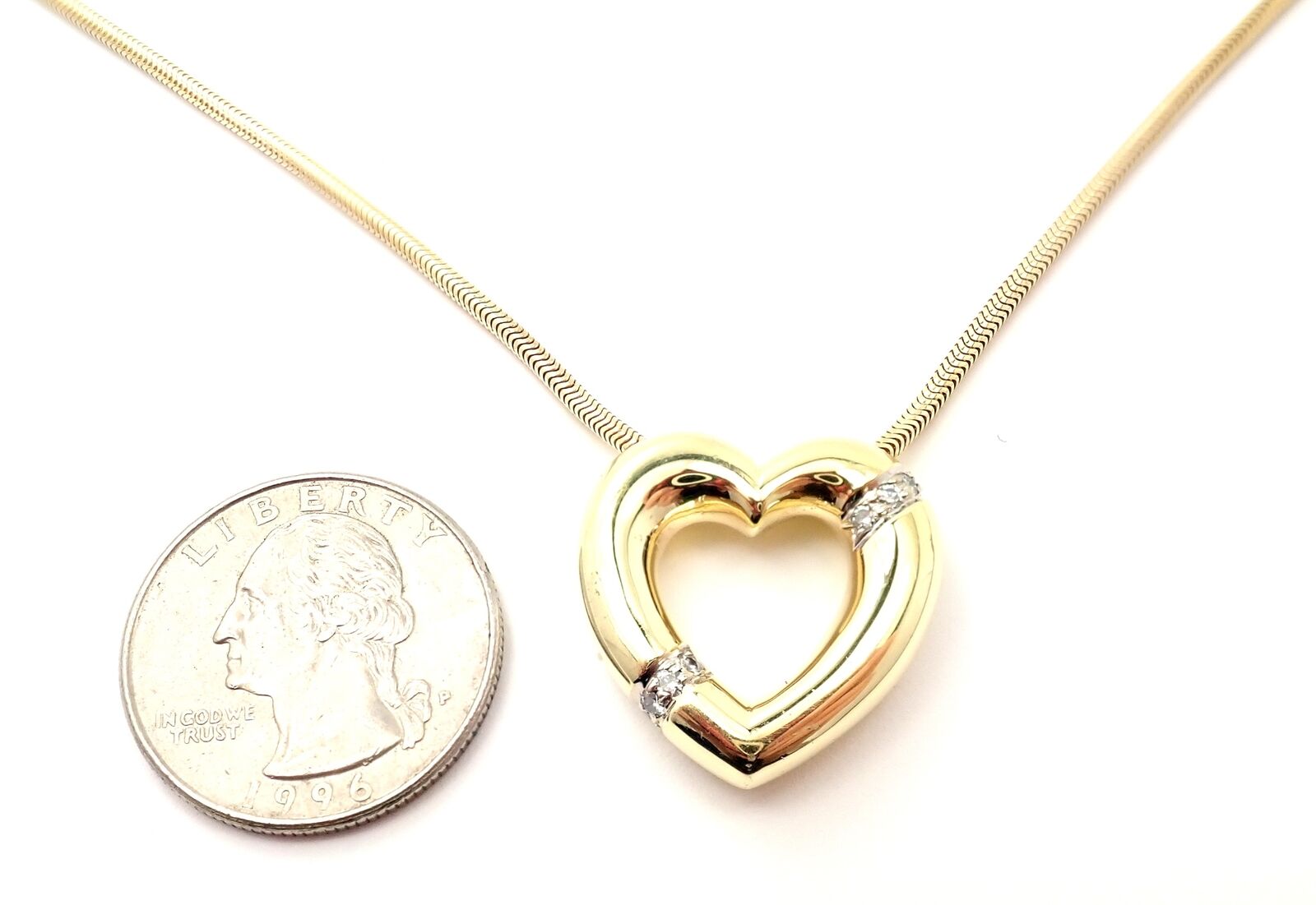 Authentic Tiffany & Co Picasso 18k Yellow Gold Diamond Heart Pendant Necklace | Luxury Jewelry Gift for Women | Perfect for Anniversaries, Valentine's Day & Special Occasions