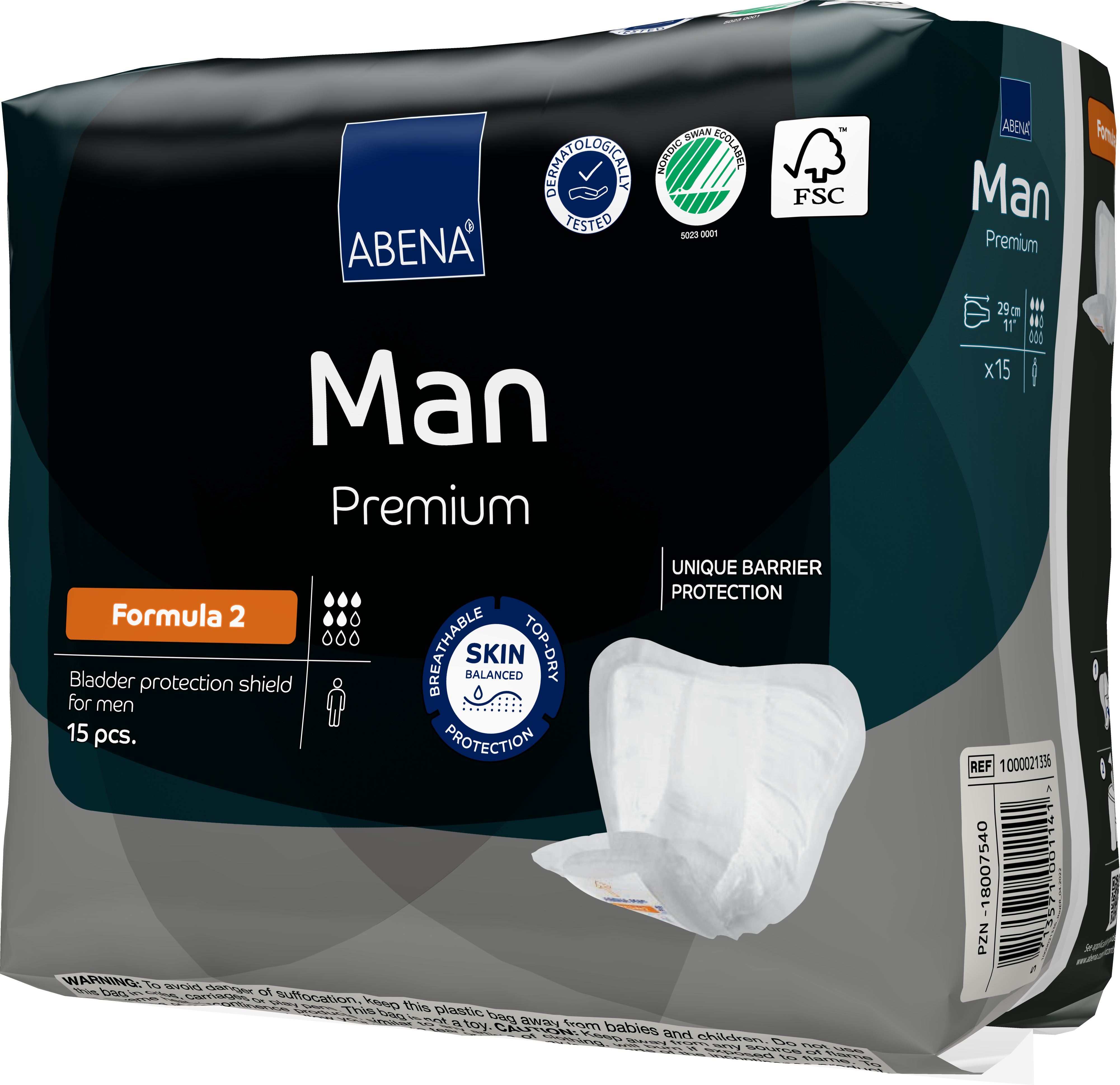 Abena Man Premium Bladder Protection Shield for Incontinence - Level 1 Absorbency - Discreet & Comfortable Protection for Men - Ideal for Active Lifestyle, Travel & Daily Use