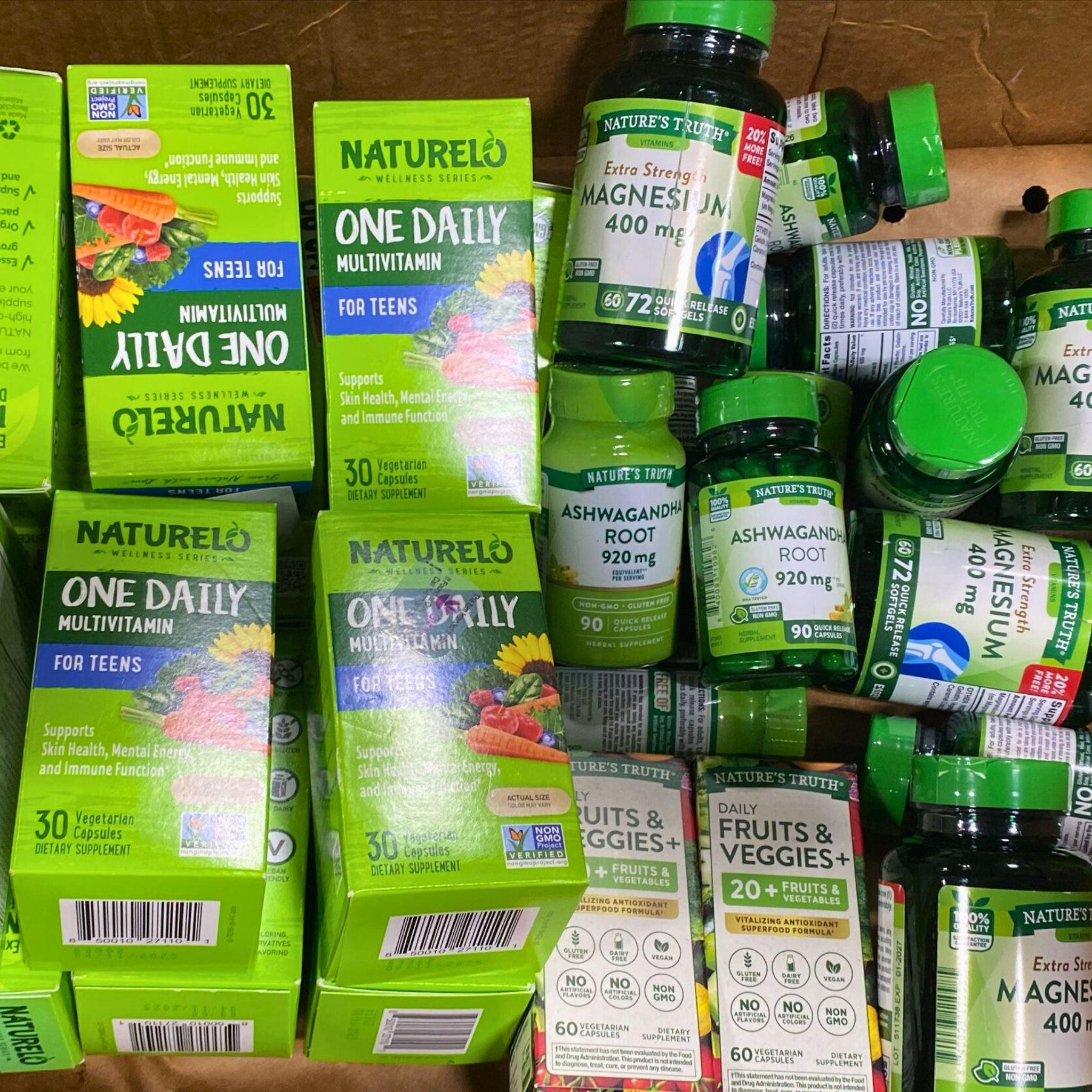 Naturelo & Natures Truth Mixed Assorted Vitamins & Supplements - 24 Piece Bundle for Daily Wellness & Immune Support - Perfect for Home, Office, or Travel Use