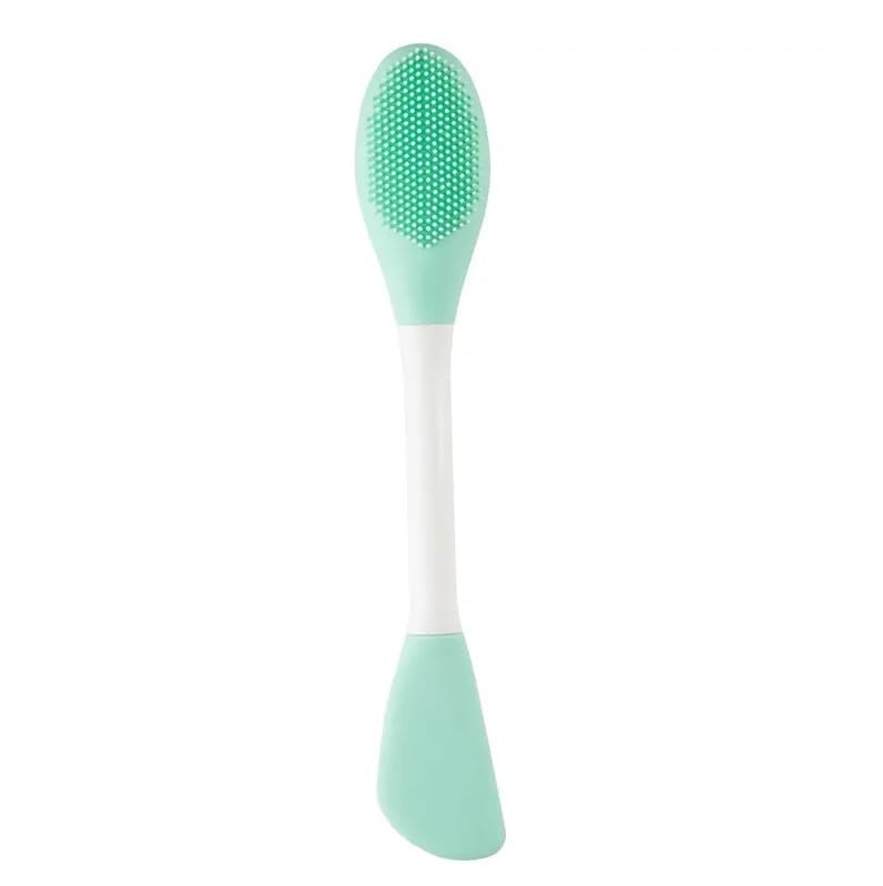 Giffy® Silicone Double-Headed 3-in-1 Face Mask Brush - Soft Facial Cleansing Scrubber & Exfoliator - Skincare Mask Applicator (6.5 Inch, 1 Pack) for Deep Cleansing, Blackhead Removal & Spa Treatment