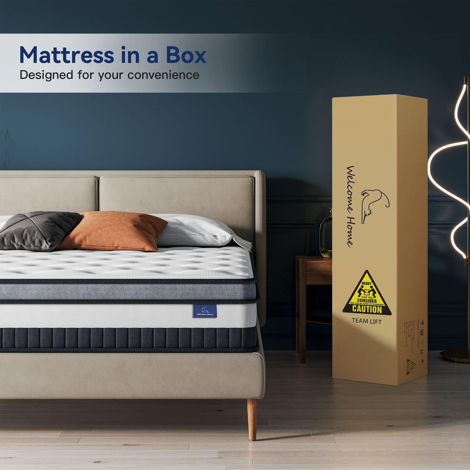 Vesgantti 10 Inch Hybrid Queen Mattress - Memory Foam & Pocket Springs, Medium Firm Support - Ergonomic Design for Back Pain Relief - Perfect for Master Bedroom, Guest Room & Apartment Sleeping