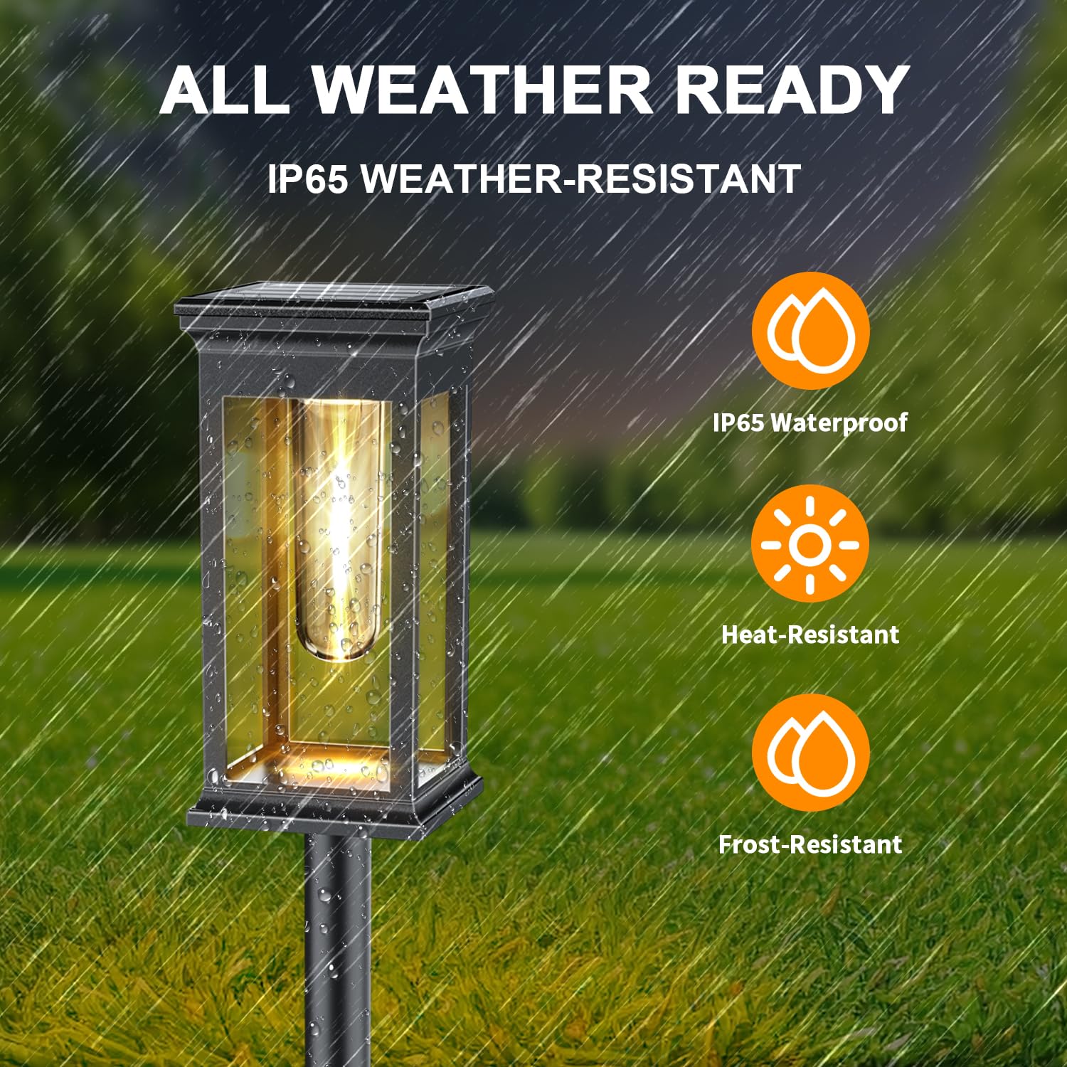 Solar Pathway Lights Outdoor 4 Pack - Waterproof Solar Garden Lights with Auto On/Off, Bright Solar Powered Landscape Lighting for Yard, Patio, Lawn & Walkway | Perfect for Garden Decor, Driveway Lighting & Backyard Illumination