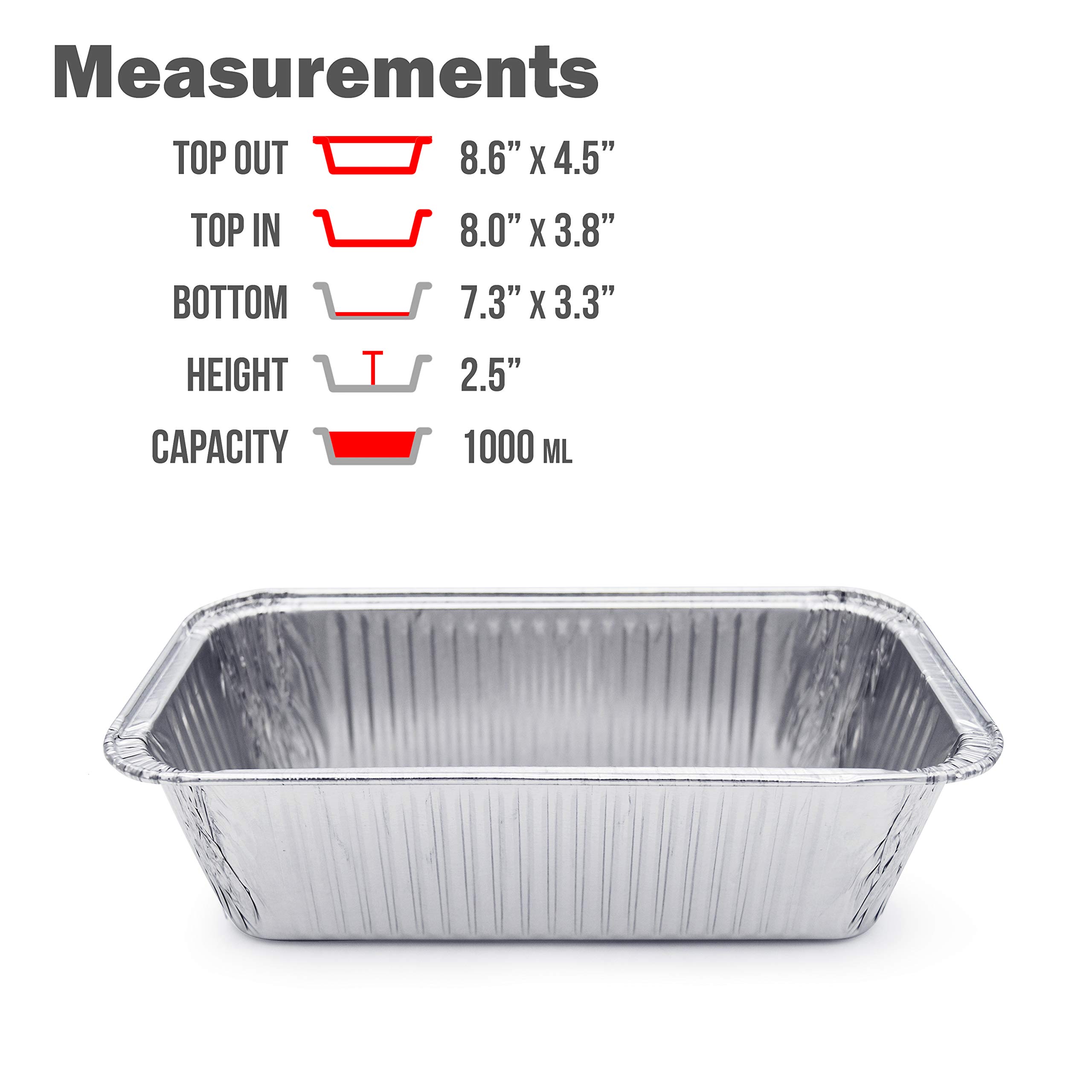 (600 Pack) Heavy Duty Disposable Aluminum Foil Loaf Pans 8.5