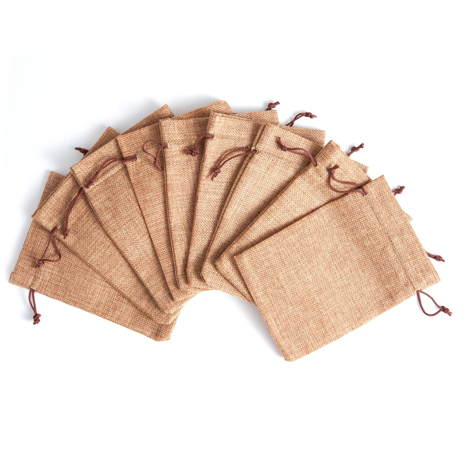 20 Pack 7x9 Inch Natural Linen Burlap Drawstring Bags - Reusable Eco-Friendly Gift Pouches for Christmas, Birthday, Wedding & Party Favors | Perfect for Crafts, Grocery Shopping & DIY Gift Wrapping