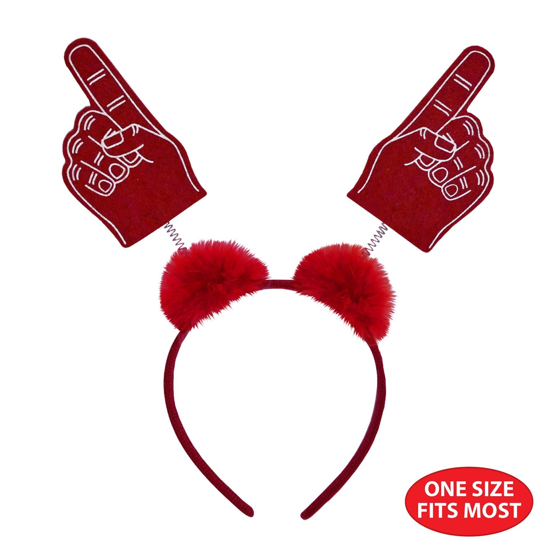 12 Pack Beistle #1 Hand Boppers with Red Marabou Feathers - Fun Party Favors for Birthday Celebrations, Carnivals, and Costume Events