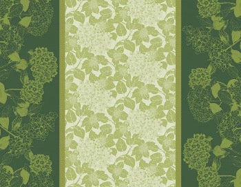 Premium Mille Hortensias Green Tablecloth - Coated Cotton Waterproof Table Cover for Dining, Parties & Outdoor Use (2024 Discontinued Pattern)