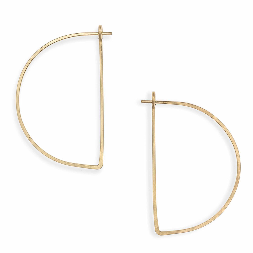 Freshie & Zero 14K Gold Half Moon Hoop Earrings for Women - Minimalist Dainty Jewelry for Everyday Wear, Date Night & Special Occasions