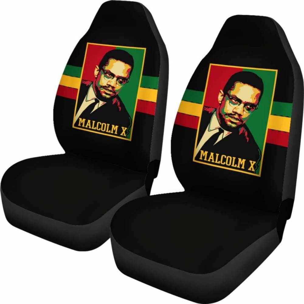 African Malcolm X Retro Car Seat Covers - Vintage Black Power Design for Cars, Trucks & SUVs - Perfect for Road Trips, Commuting & Car Enthusiasts