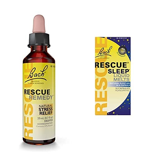 RESCUE Day and Night Bundle - Natural Stress Relief & Sleep Aid for Anxiety Relief - Perfect for Work, Travel, and Home Use