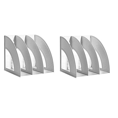 2 Pcs Light Gray 3 Section