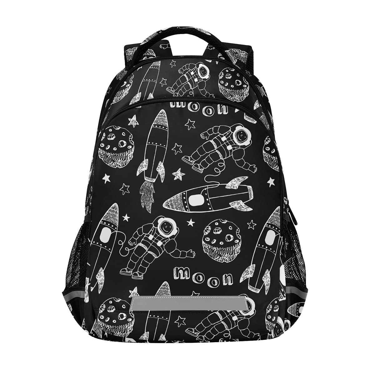 **MNSRUU Kids School Backpack with Chest Strap - Astronaut Planet Rocket Design Laptop Backpack for Boys & Girls, Lightweight Travel Hiking Backpack for School, College, Camping & Outdoor Adventures**