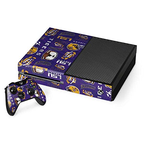 Official LSU Blast Design Gaming Skin Decal for Xbox One Console & Controller Bundle - Officially Licensed Custom Vinyl Wrap for Enhanced Grip & Protection - Perfect for Game Rooms, Dorm Decor & Gamer Gifts