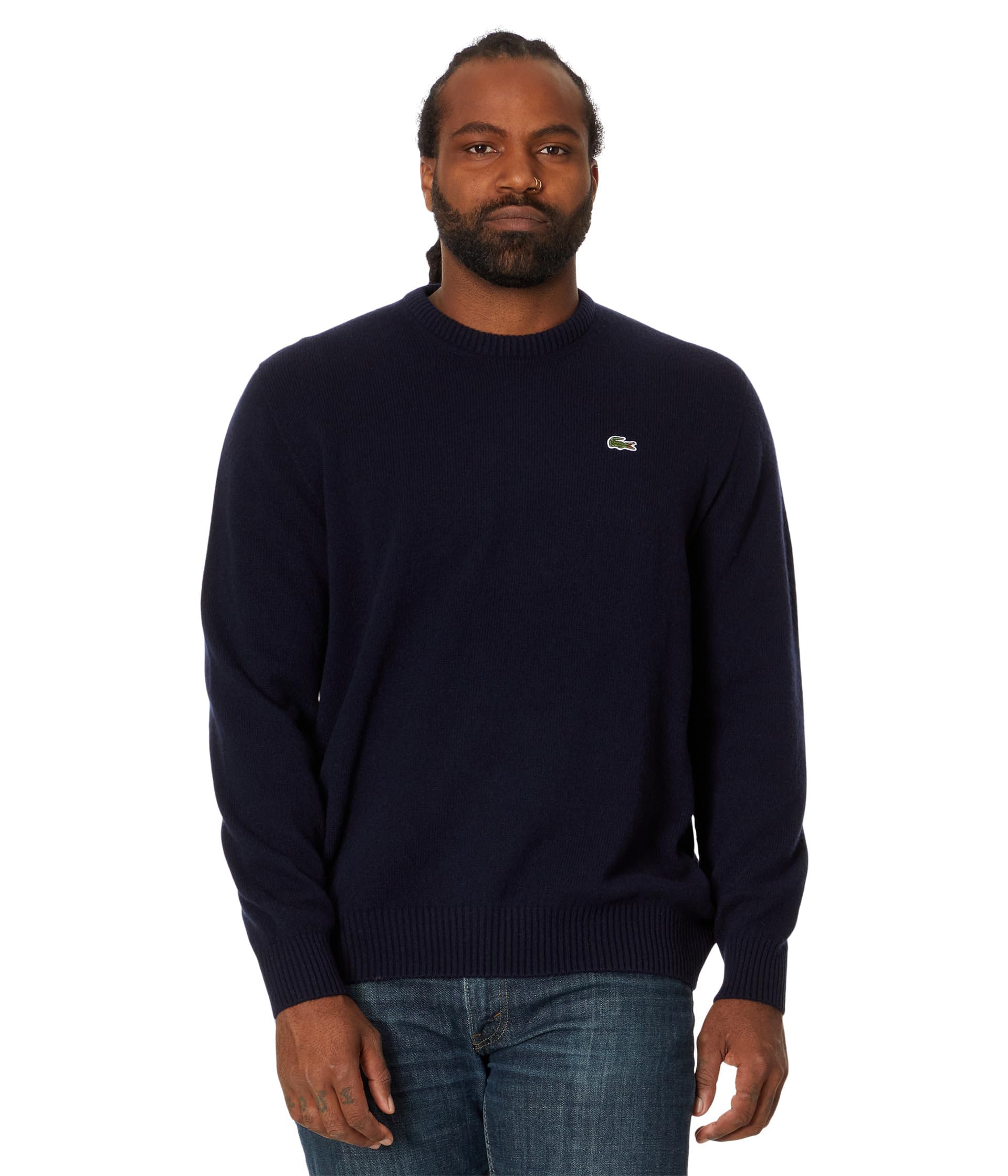 Lacoste Men's Classic Fit Long Sleeve Cashmere Crew Neck Sweater | Premium Soft Winter Knitwear | Perfect for Office, Date Night & Holiday Outfits