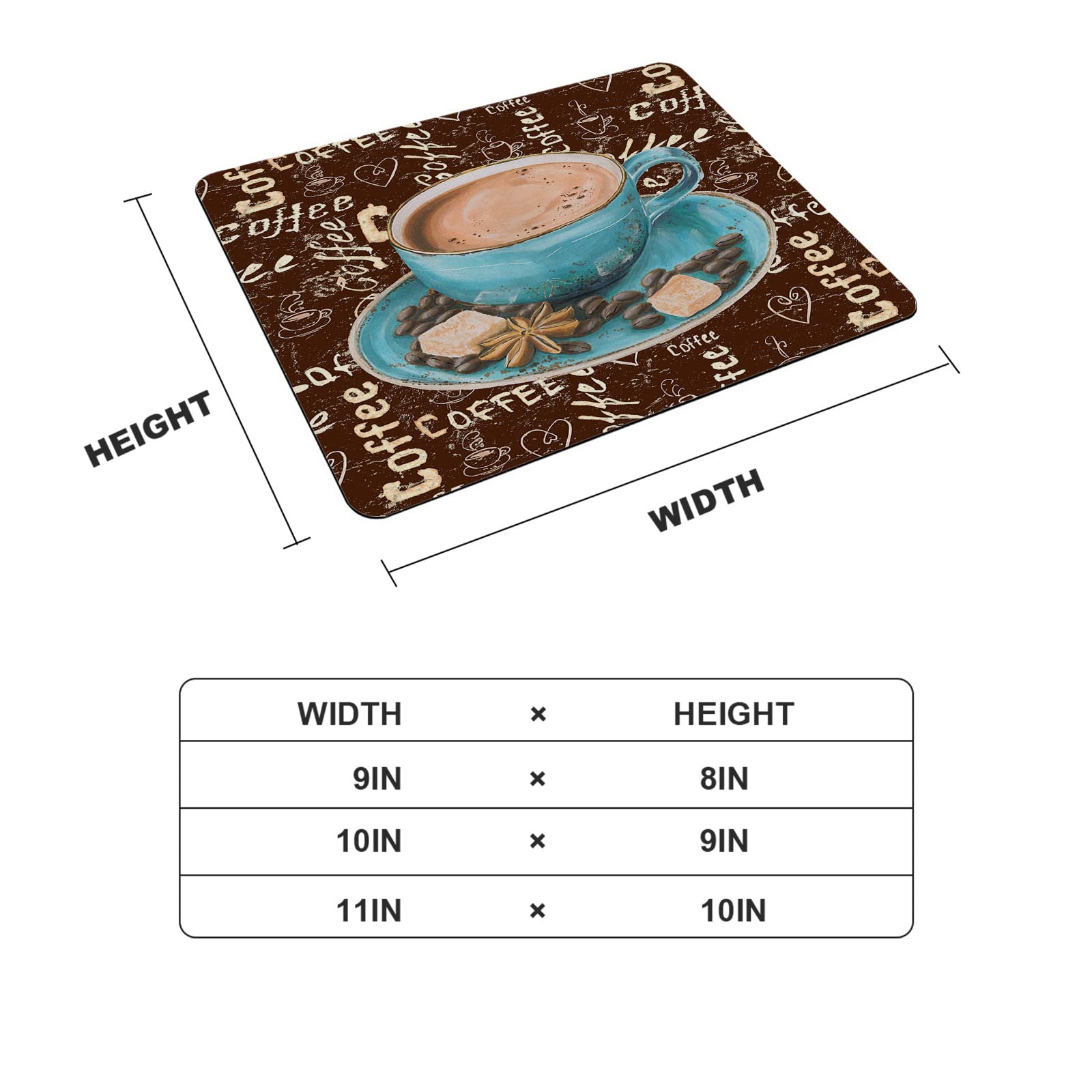 Retro Sugar Coffee Bean Design Non-Slip Mouse Pad - 9x8 Inch Gaming & Office Computer Mousepad with Rubber Base for Laptops, PC, Home & Work - Perfect for Typing, Gaming, and Daily Office Use