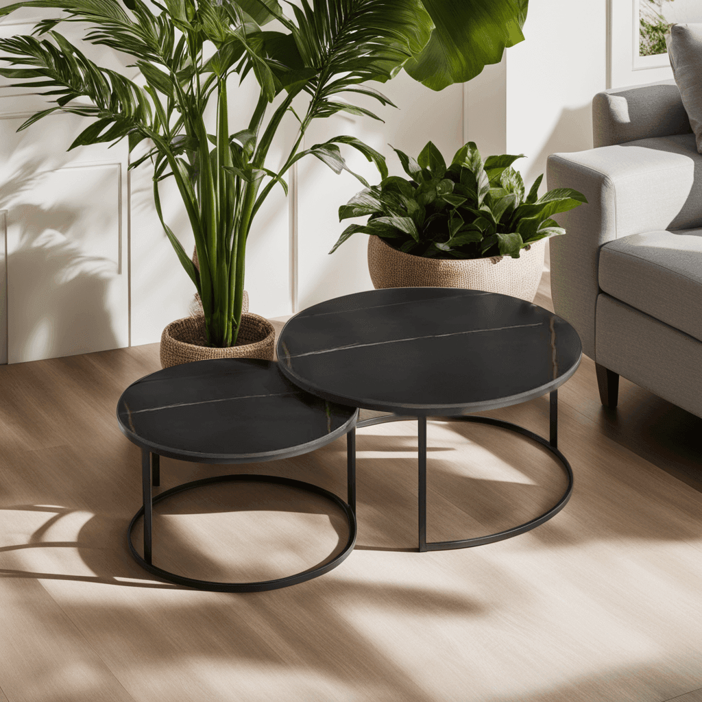 Emmie II Sintered Stone Coffee Table - Modern & Durable Living Room Furniture for Home Decor | Perfect for Small Spaces, Apartments & Lounge Areas