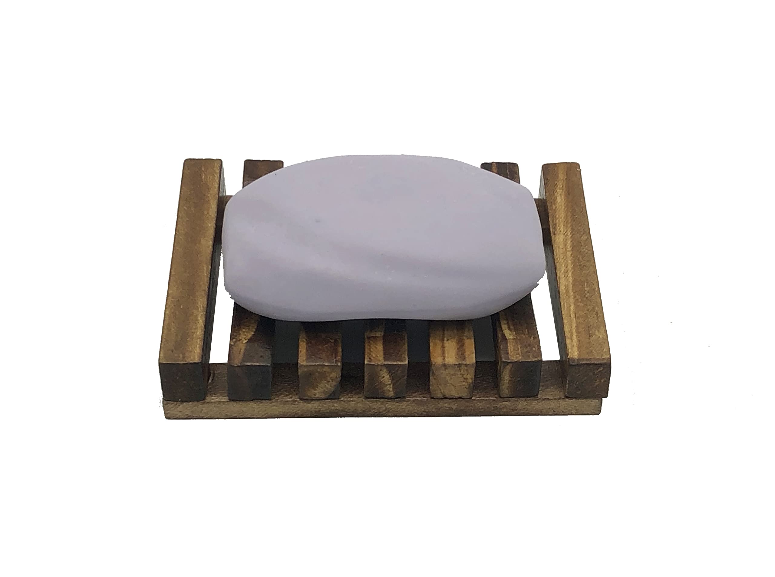 4 Pack Wooden Soap Dishes & 4 Pack Soap Exfoliating Bags - Handmade Self-Draining Soap Holders for Bathroom, Shower, Kitchen | Natural Bamboo Soap Saver with Drainage Holes | Perfect for Spa, Travel & Eco-Friendly Home Use