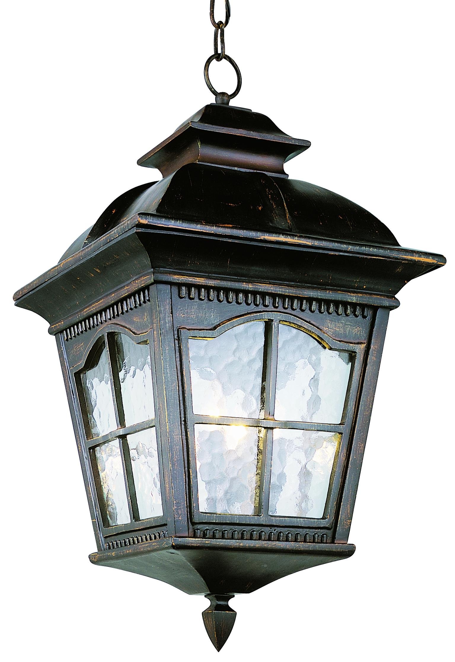 Trans Globe Lighting TG5421 AR Traditional Three Hanging Lantern Outdoor Post Lights - 21.25 Inch Antique Rust Finish - Perfect for Porch, Patio, Garden & Pathway Lighting