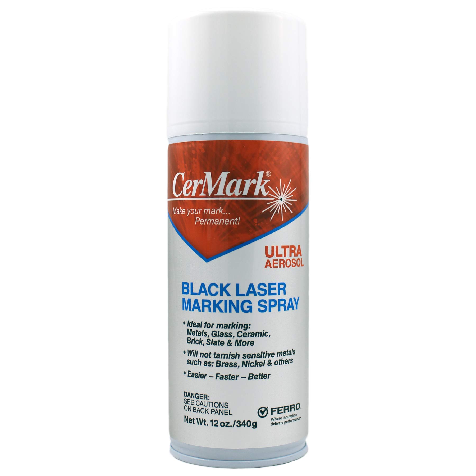 CerMark ULTRA Laser Spray Marking Aerosol - 12oz Can for Permanent Metal Engraving & Etching | Ideal for DIY Projects, Jewelry Making & Industrial Metal Marking