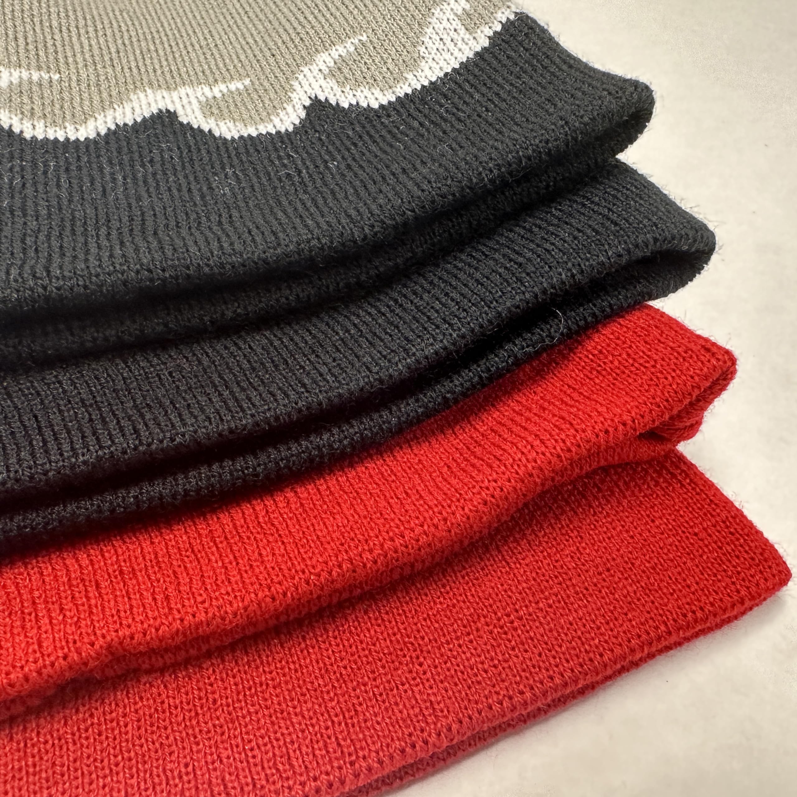 Men's Flame Fire Design Cuffless Beanie Skull Cap - Winter Warm Knit Hat for Outdoor Activities, Running, Hiking & Casual Wear